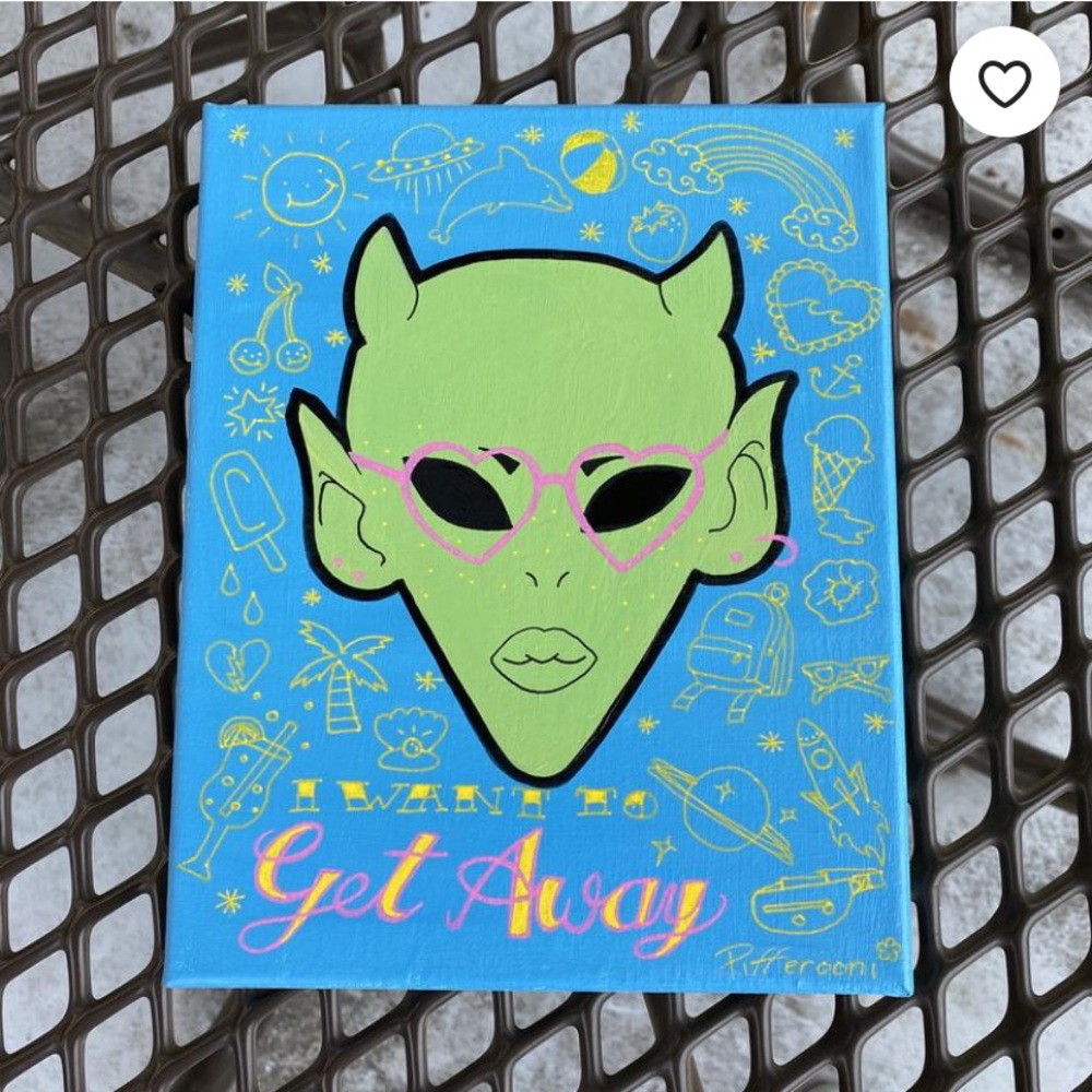 Hot Alien Girl Summer GET AWAY Painting
